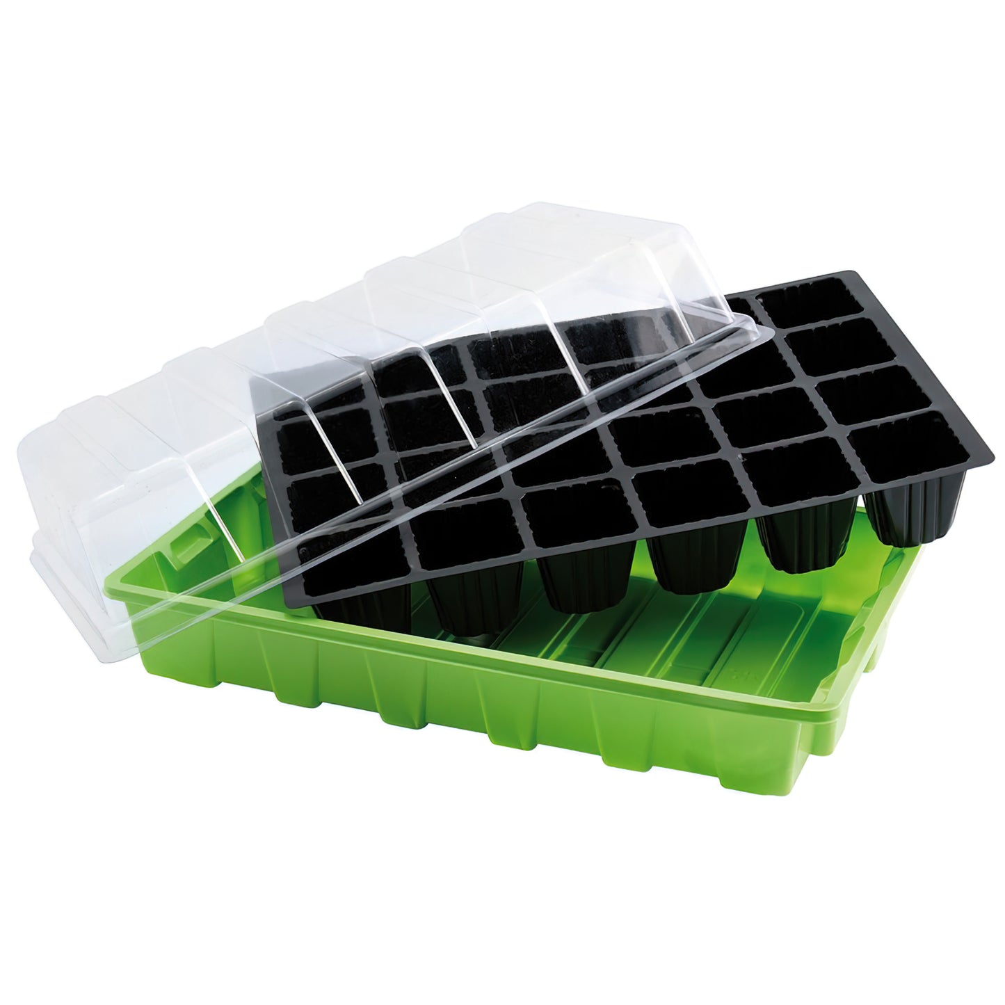 Seedbed Germinação Estufa 24 Compartimentos Com Bandeja Anti-Gotejamento Conjuntos De 3 Peças Semeadura / Germinação de plantas