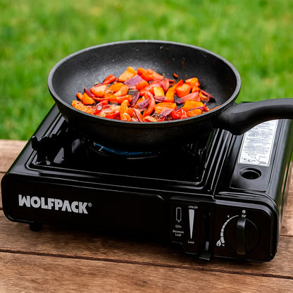 Cocina Gas Inoxidable A Cartucho Con Maletin, Cocina Portatil, Cartuchos Gas 230 gramos. Certificacion EN 17476/2021