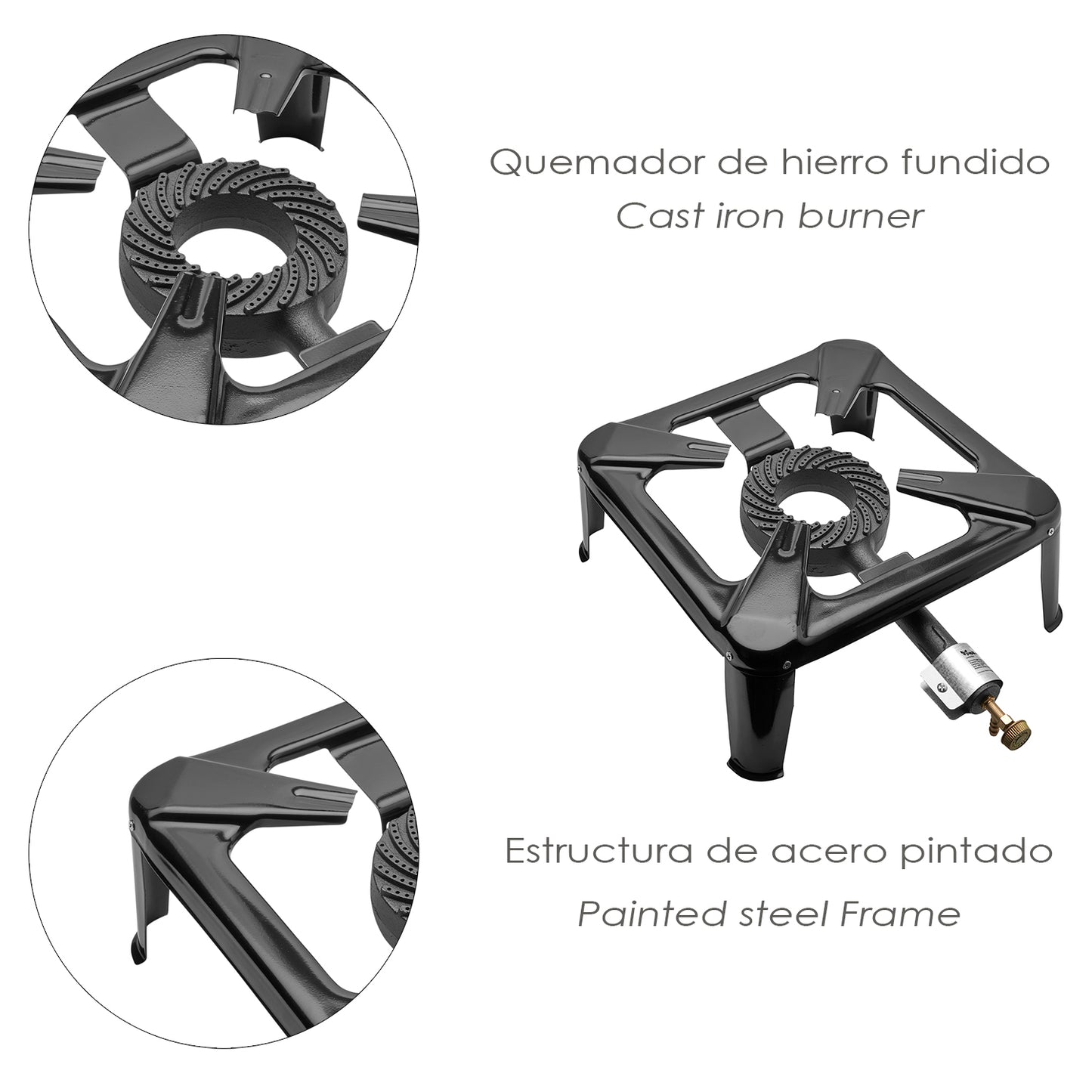 Hornillo Gas 4 Pies 40x40 cm. Cocina Gas, Cocina Portatil, Hornillo Paella, Paellero, Hornilla Cocina