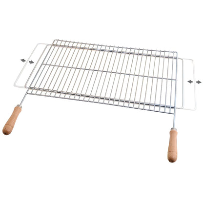 Parrilla Barbacoa Extensible 60/70x40cm Zincada