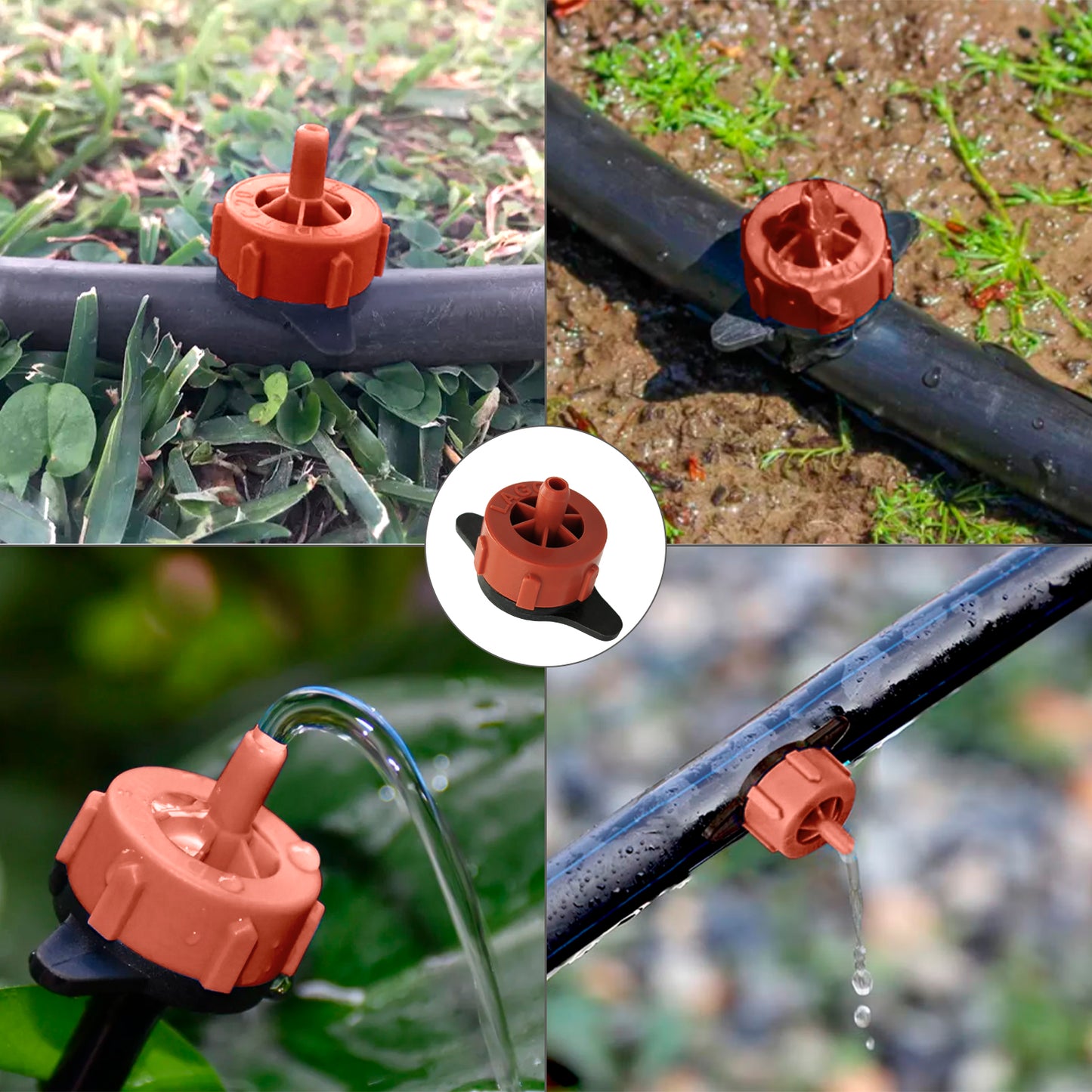 Gotero Autocompensante 4 Litros / Hora Desmontable Para Riego Por Goteo (Bolsa 200 Piezas) Riego Por Goteo, Microaspersión,