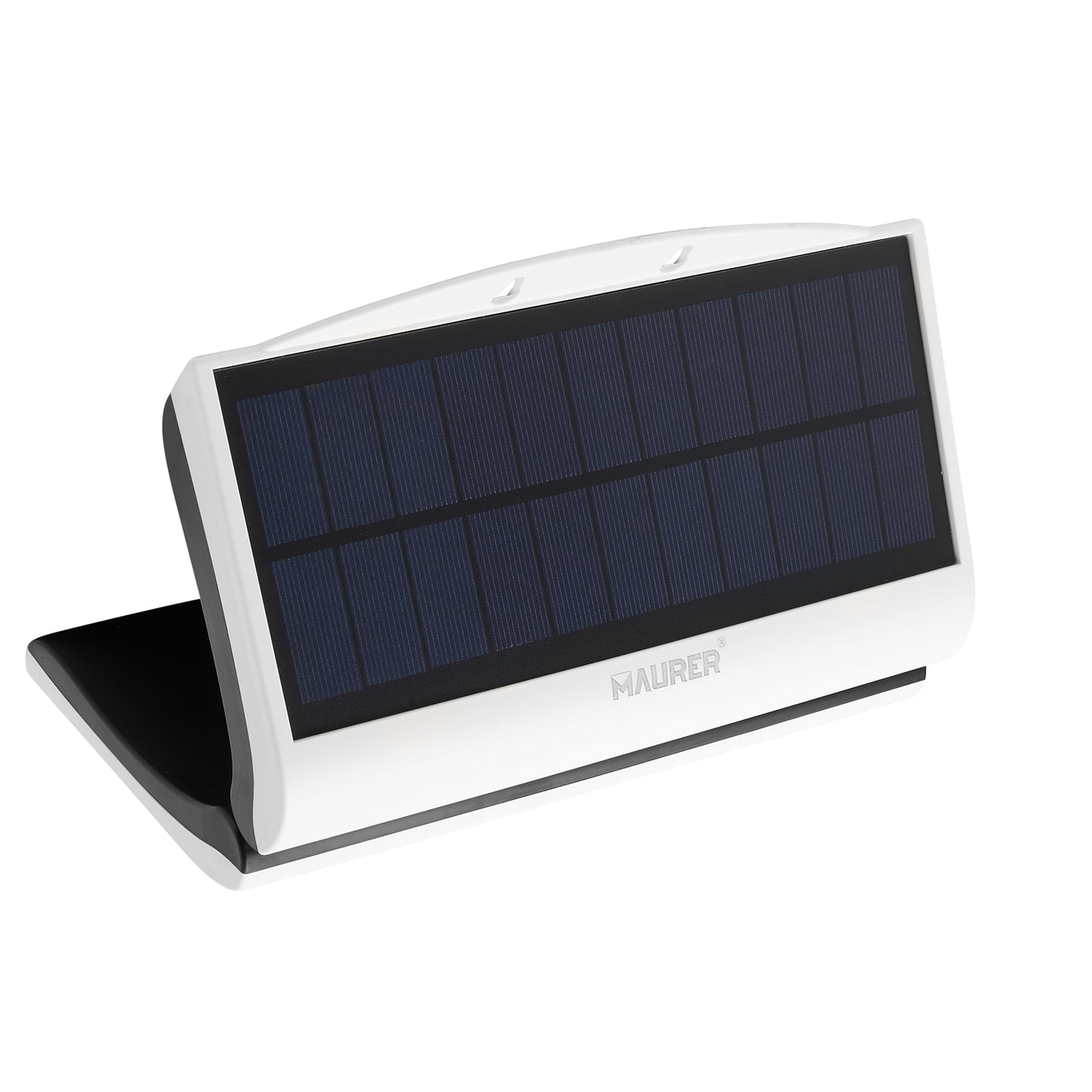 Candeeiro de parede LED branco para jardim / candeeiro solar com sensor de movimento e crepúsculo. IP44