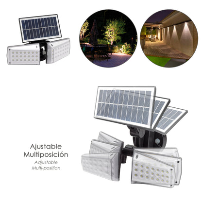 Aplique Led Solar Duplo Com Sensor de Movimento/Crepúsculo 450 Lumens. proteção IP65