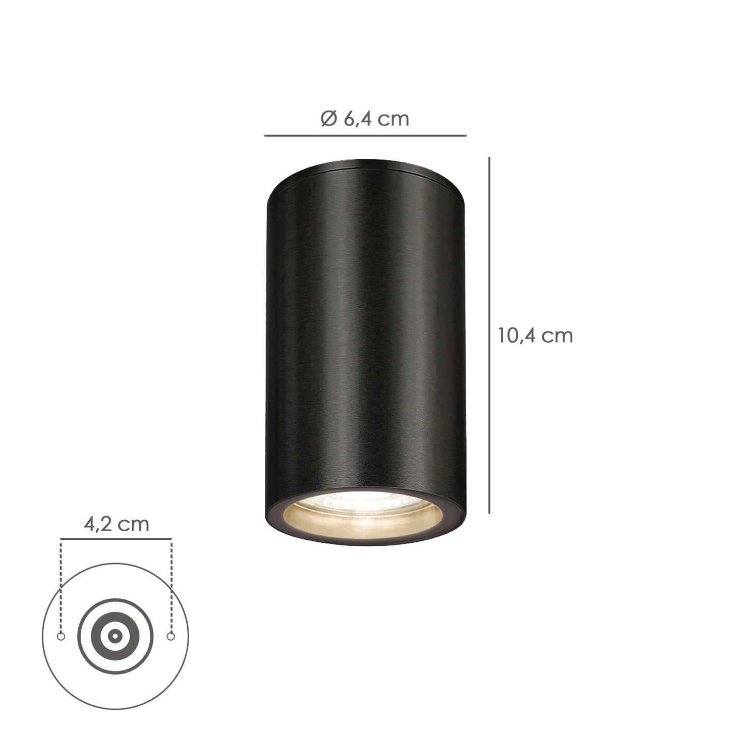 Lampara Techo Foco Gu10 Ip65 Negro Aplique Techo, Luz Jardín, Lámpara Jardín, Luz Exterior, Aplique Jardín