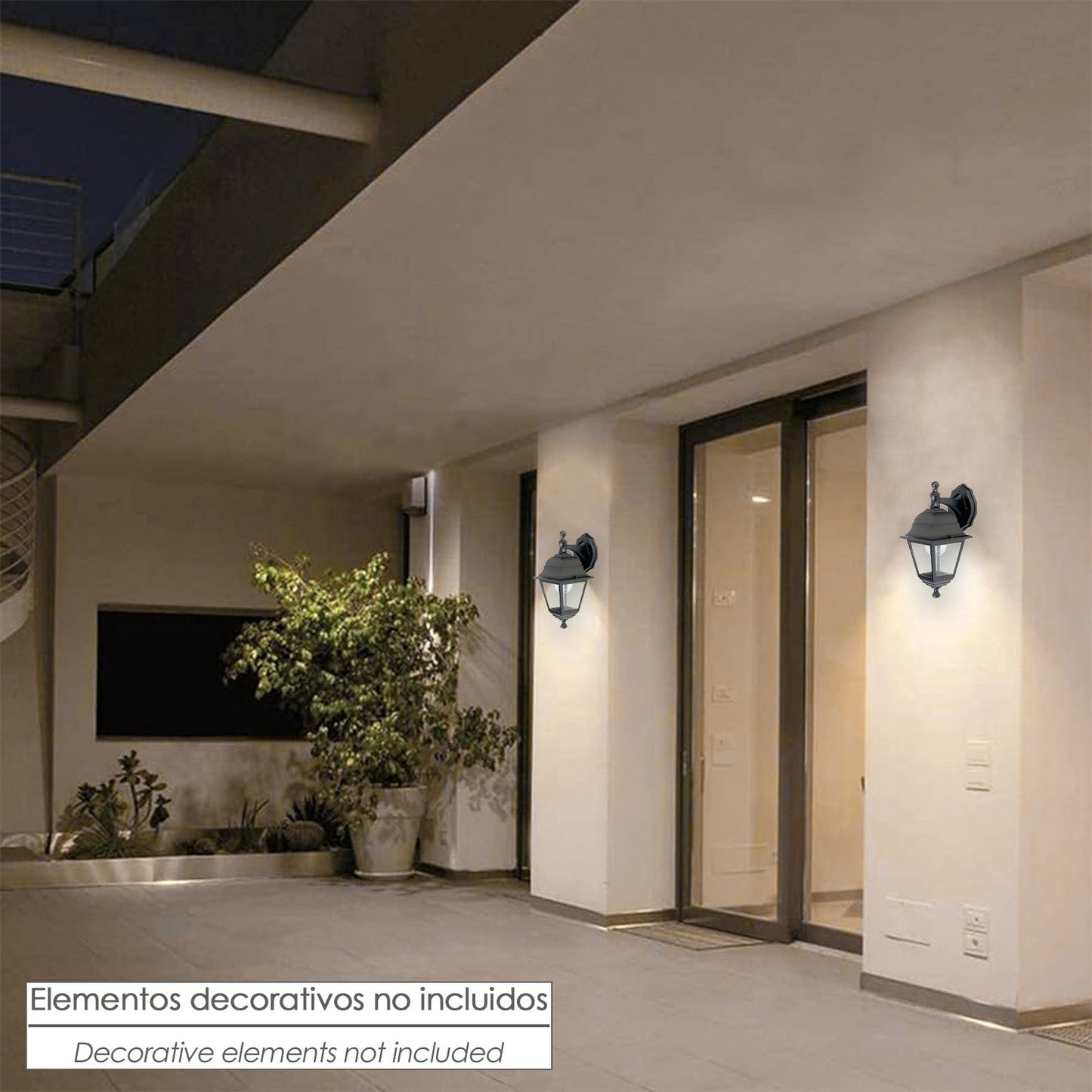 Farol Jardin Soporte Alto Negro.