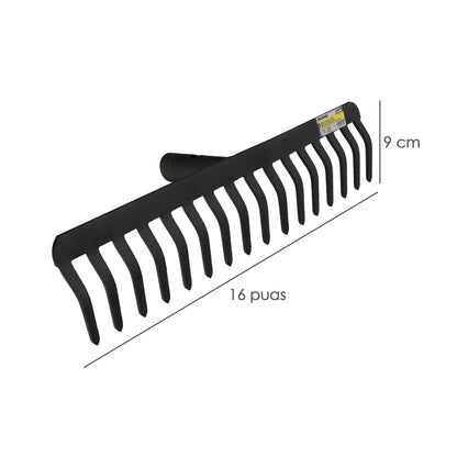 Rastrillo Sin Mango 16 Puas de 5 mm. Uso  Agricola
