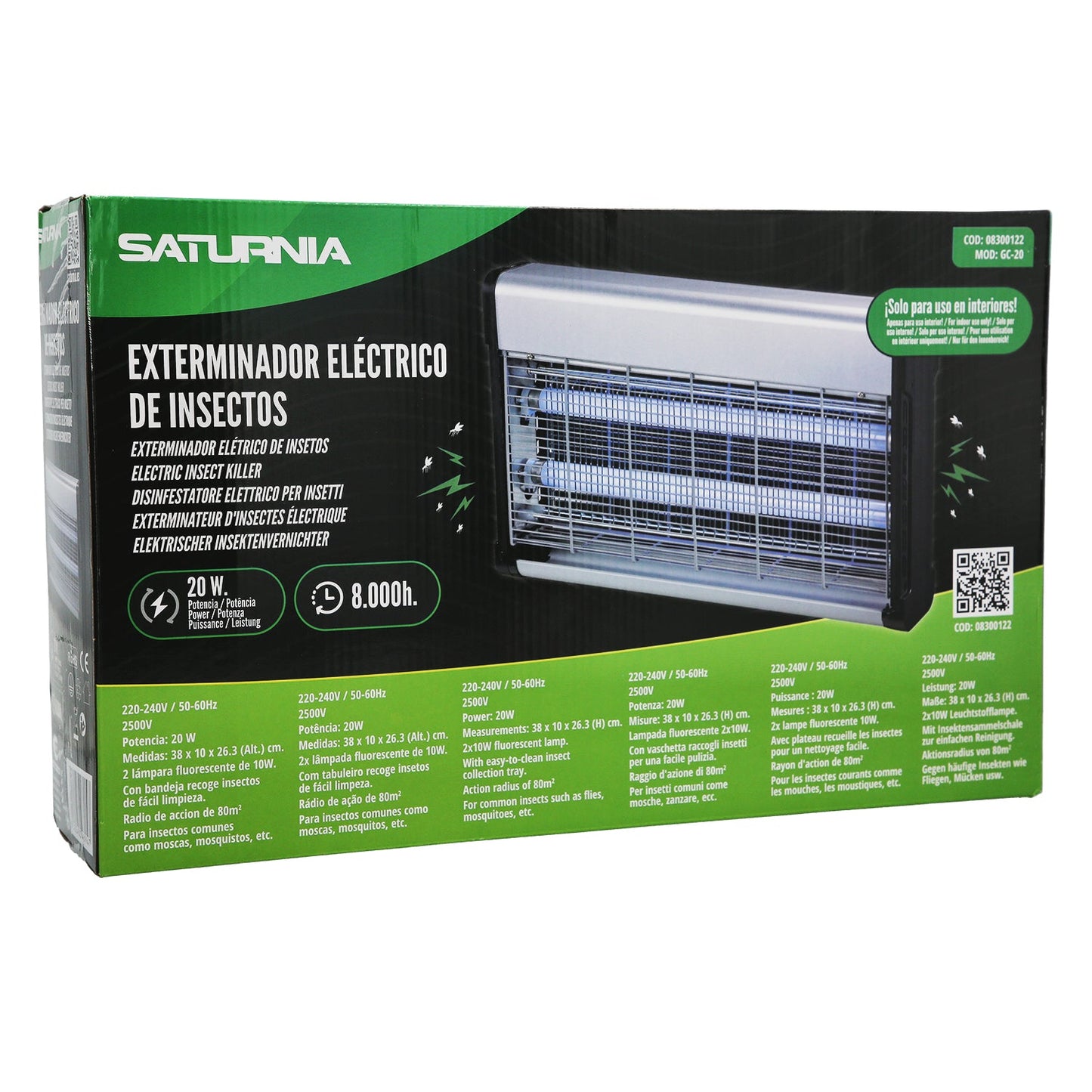 Exterminador De Insectos 20 W.