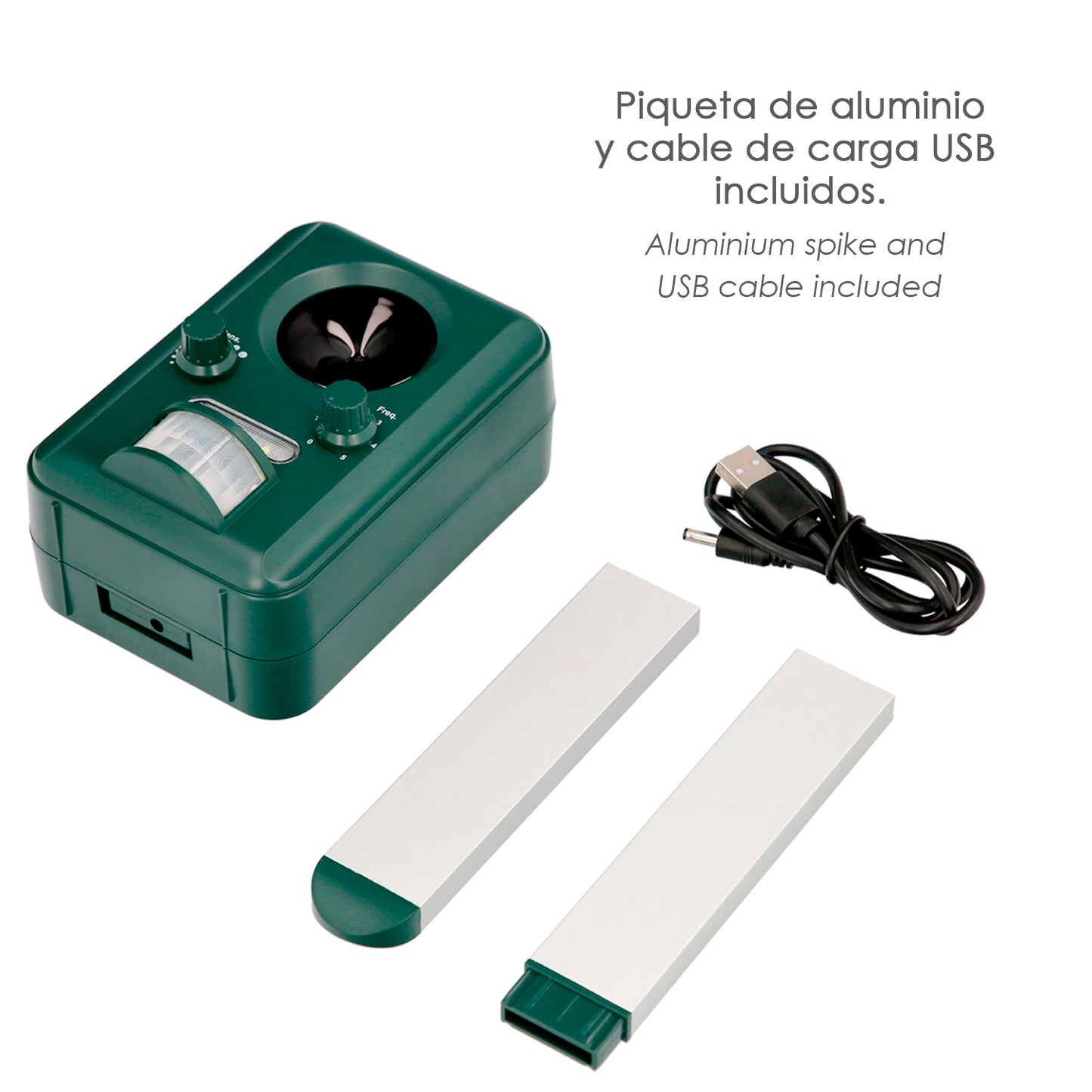 Ultrasonic Animal Repeller Solar/Usb Operation. Repele roedores, ratos, gatos, cães, pássaros, pássaros, etc.