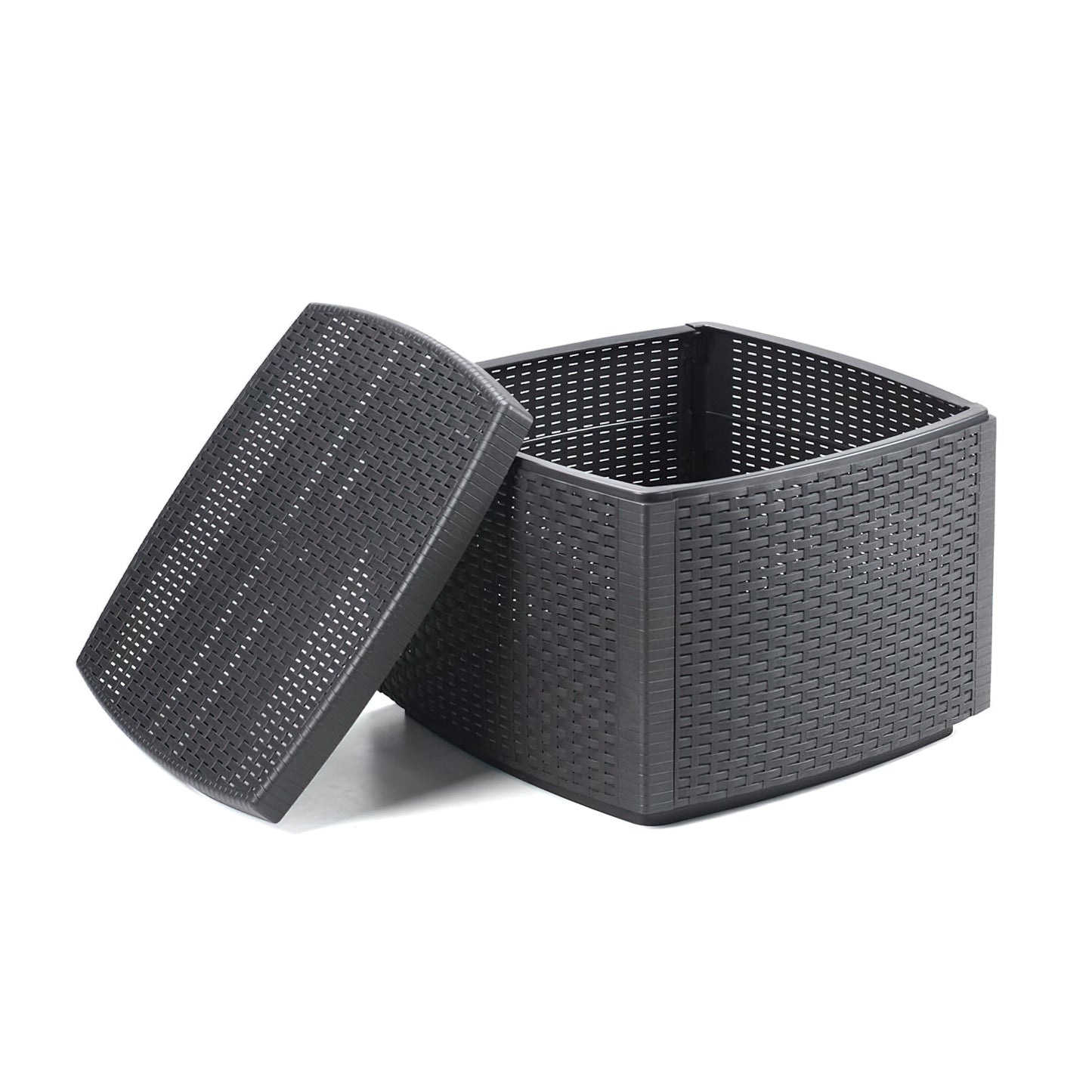 Cómoda Simil Rattan Auxiliar em Resina 53x53x40 cm.