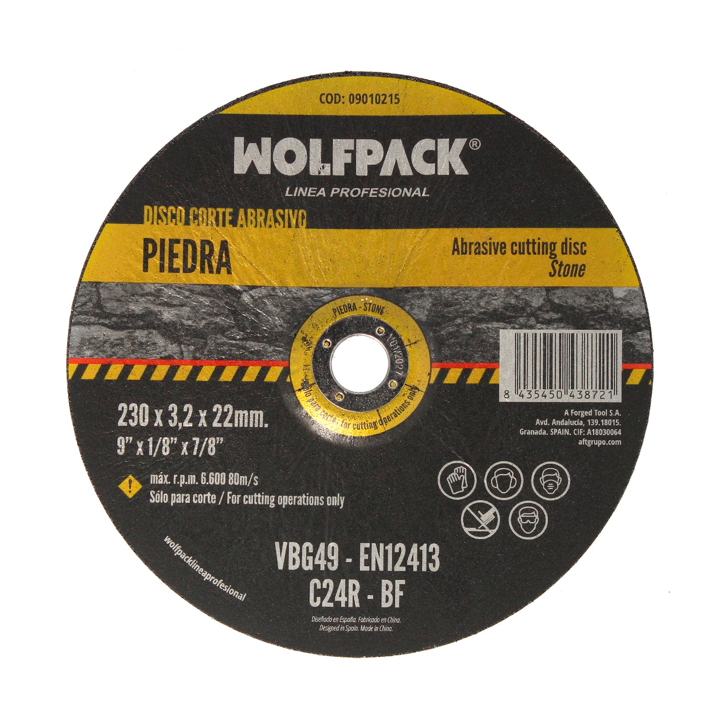 Disco Corte Abrasivo Piedra Ø 230 x Ø 22 mm. Espesor 3,2 mm. Disco Radial / Amoladora Universal Con Todas Las Amoladoras.