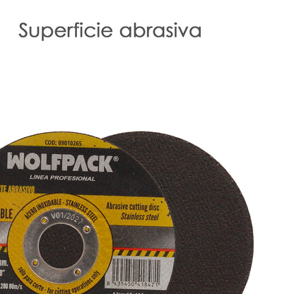 Disco de corte abrasivo inox 115x1,6x22,2 mm.