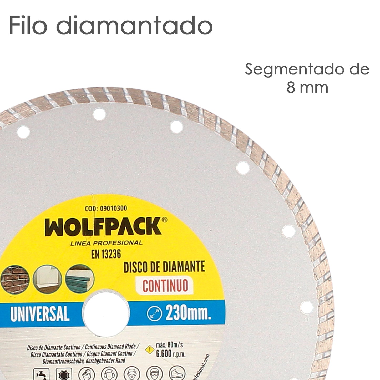 Disco de diamante 230 mm. Trabalho Geral Contínuo