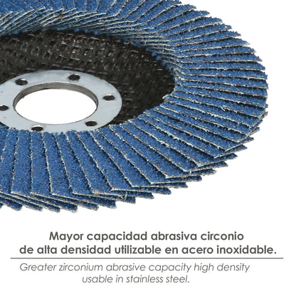 Disco Laminas Lija Circonio Inox - Plus 115x22 mm. grano 40