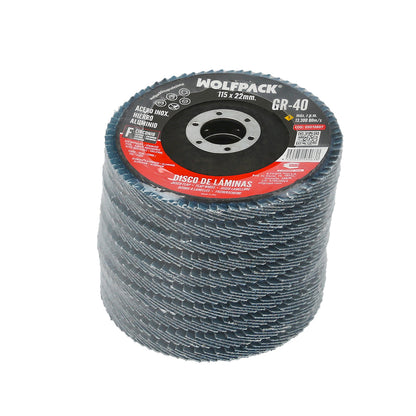 Disco Laminas Lija Circonio Inox - Plus 115x22 mm. grano 40