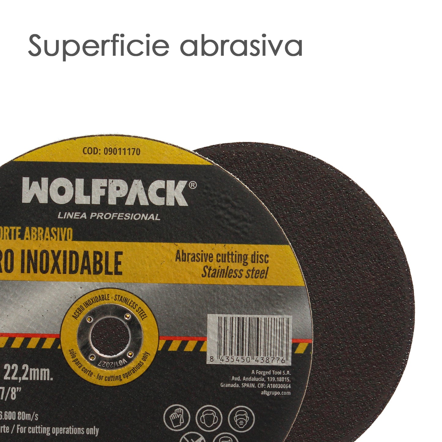 Disco de Corte Abrasivo Para Aço Inox 230x1,9x22,2 mm.