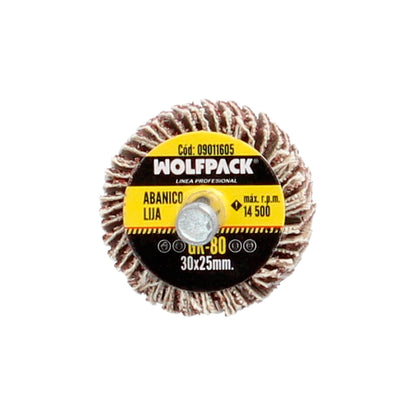 Medição do ventilador de lixamento grão 80 Ø 30 x 25 mm. Disco abrasivo de aba, rodas de mil folhas, rodas abrasivas, lixamento, esmerilhamento, polimento