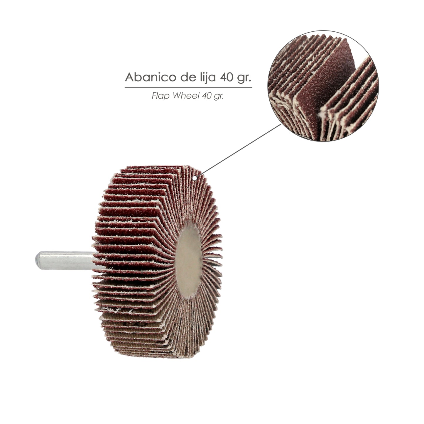 Lixa Leque 40 Medida de Grão Ø 60 x 20 mm. Disco abrasivo de aba, rodas de mil folhas, rodas abrasivas, lixamento, esmerilhamento, polimento