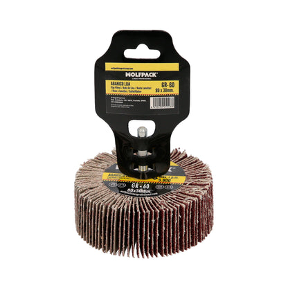 Abanico Lija Grano 60 Medida Ø 80 x 30 mm. Disco Abrasivo Laminas, Ruedas Mil Hojas, Ruedas Abrasivas,Lijado,Desbaste,Pulir