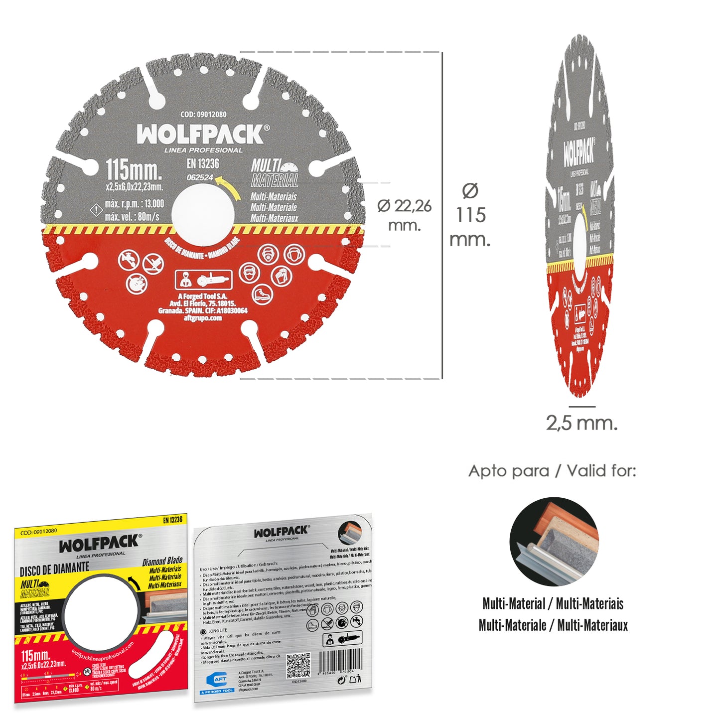 Disco Diamante 115 Mm Multimaterial Total X