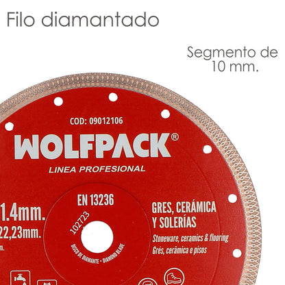 Disco Diamante Ø 230 mm. Porcelanicos, Gres, Ceramica, Solerias. Segmento Diamantado 10 mm.