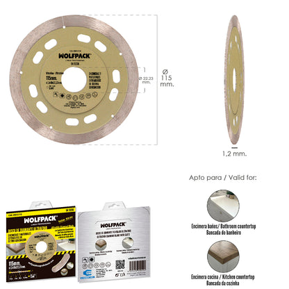 Disco Diamante Ø 115 mm. Materiales de Ultima Generación. Segmento de 10 mm.