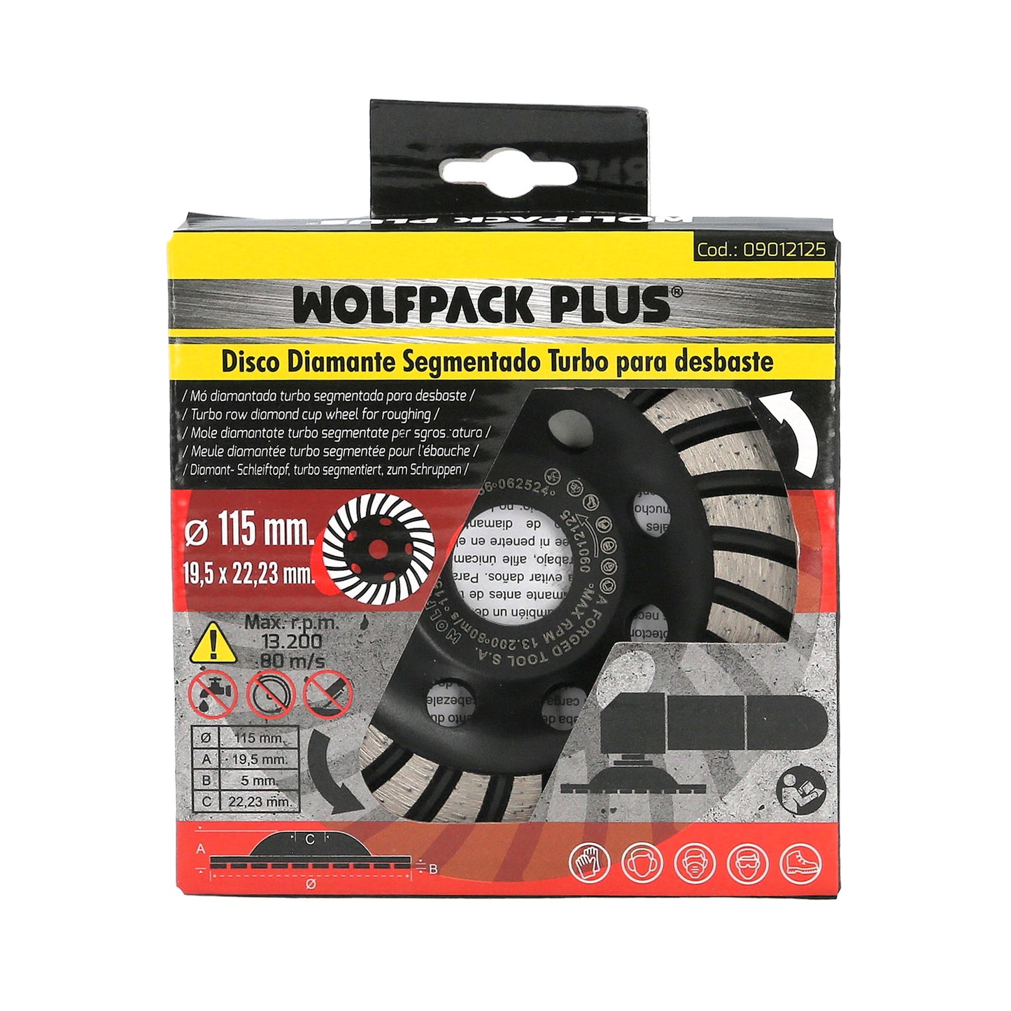 Disco Diamante Desbaste Ø 115 mm. Segmentado Turbo