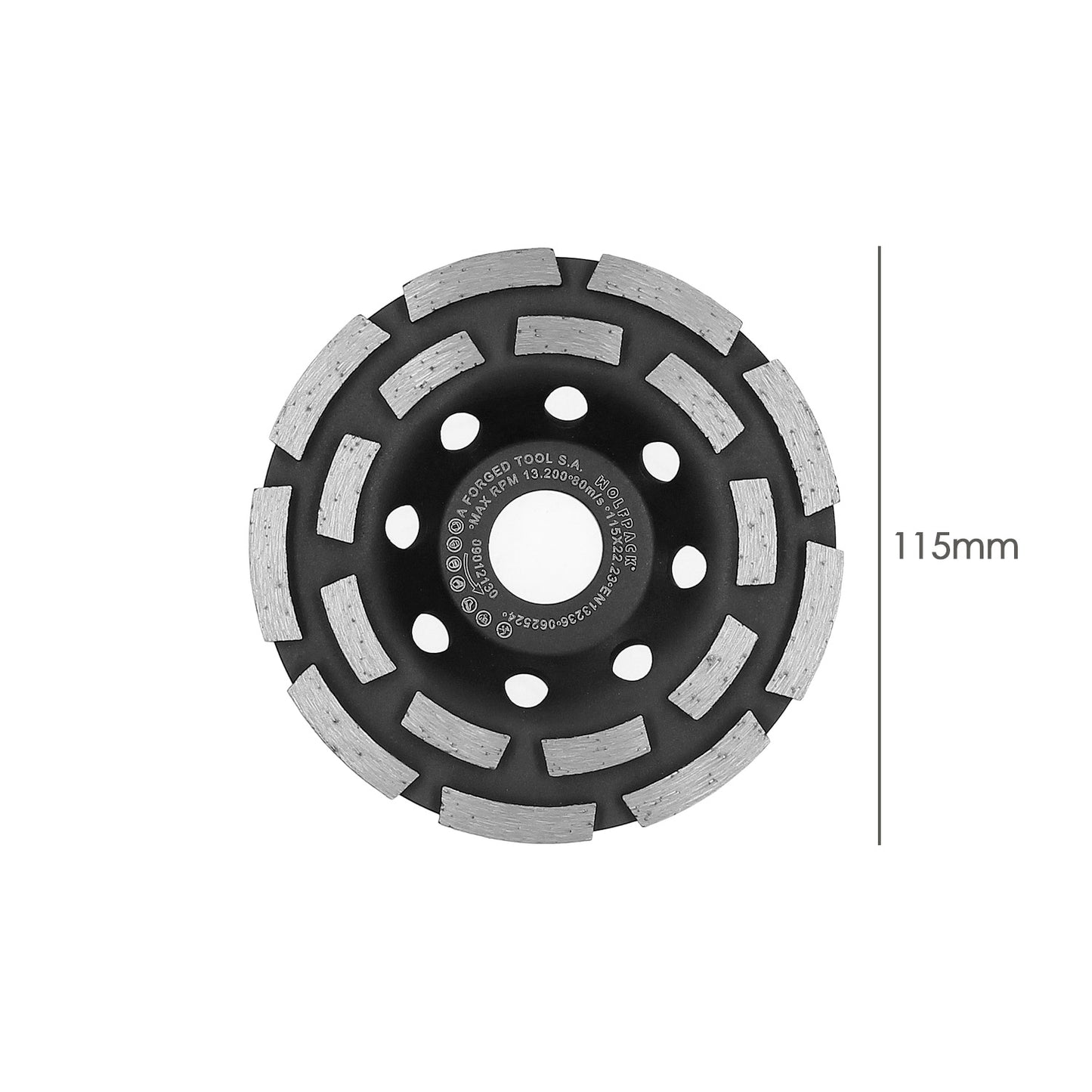 Disco Diamante Desbaste Ø 115 mm. Doble Corona Segmentado