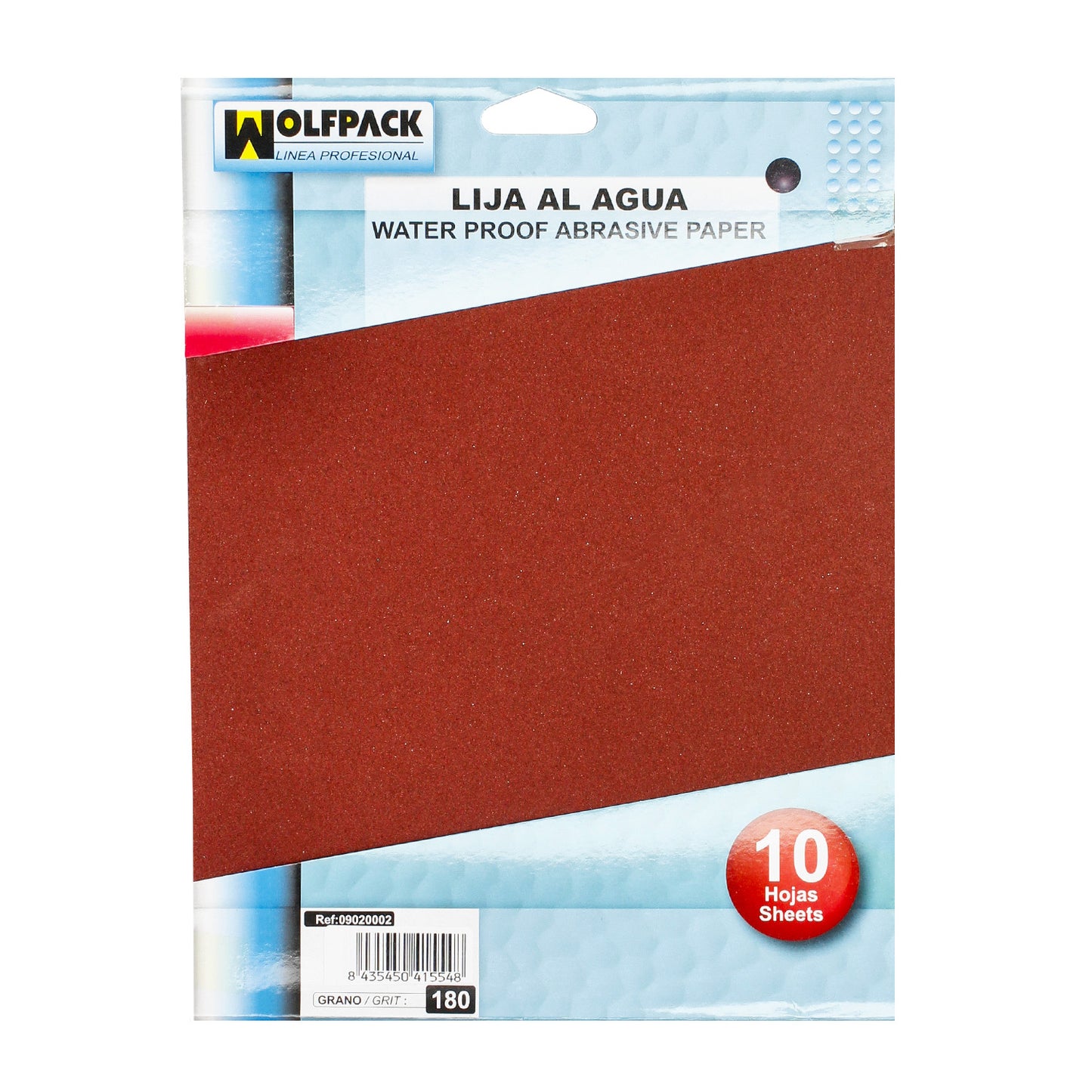 Lixa de água de grão 180 (pacote com 10 folhas)