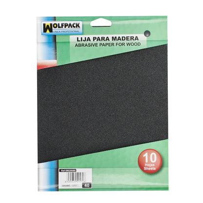 Lixa Grão de Madeira 40 (Pacote com 10 folhas)