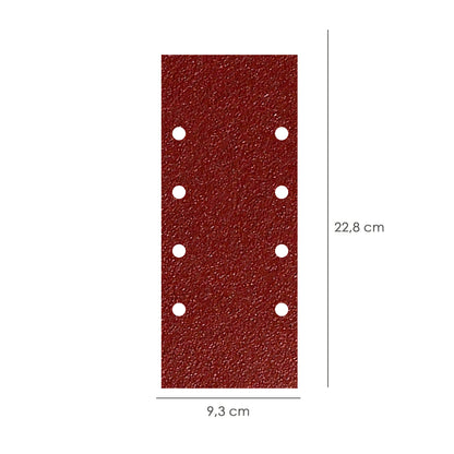 Lija Recambio Con Velcro 93x228 mm. con Agujeros Grano  80 (10 Piezas)