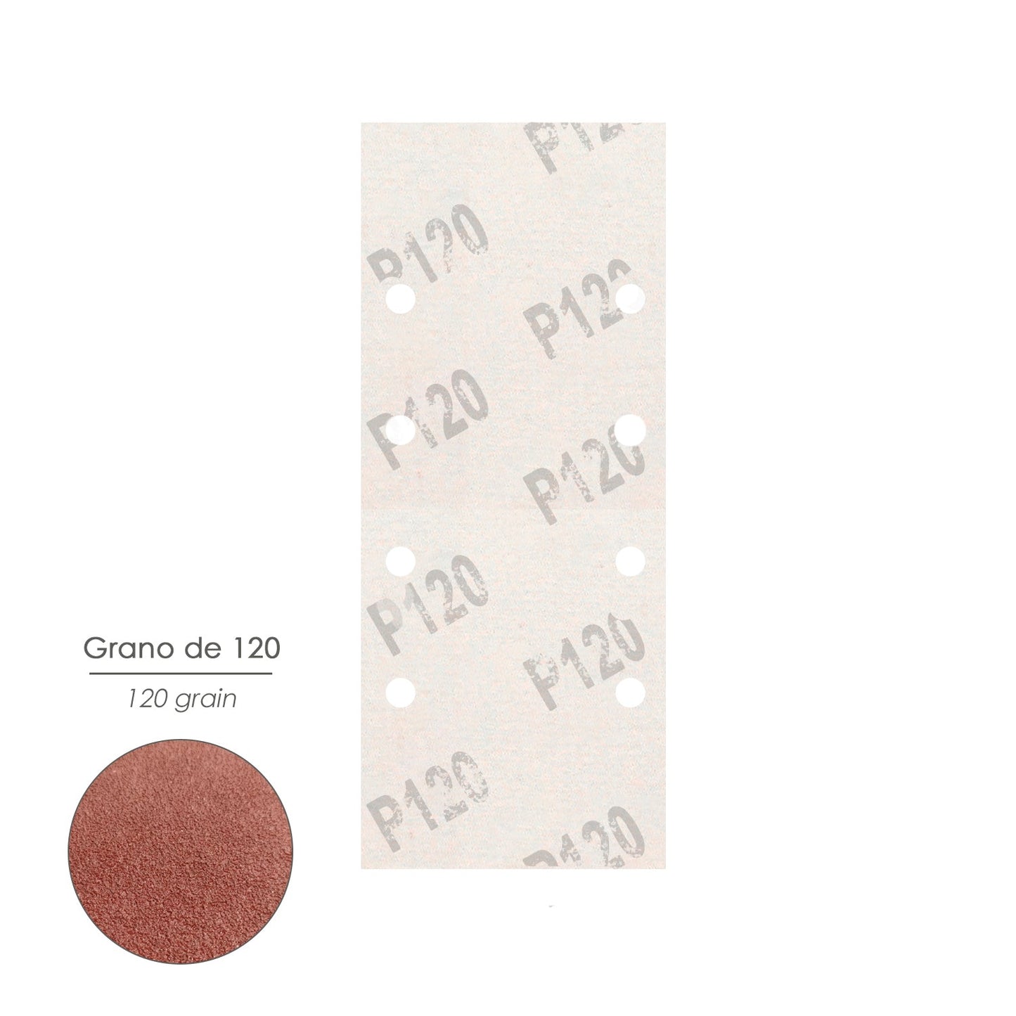 Lixa de substituição 93x228 mm. com furos grão 120 (10 peças)