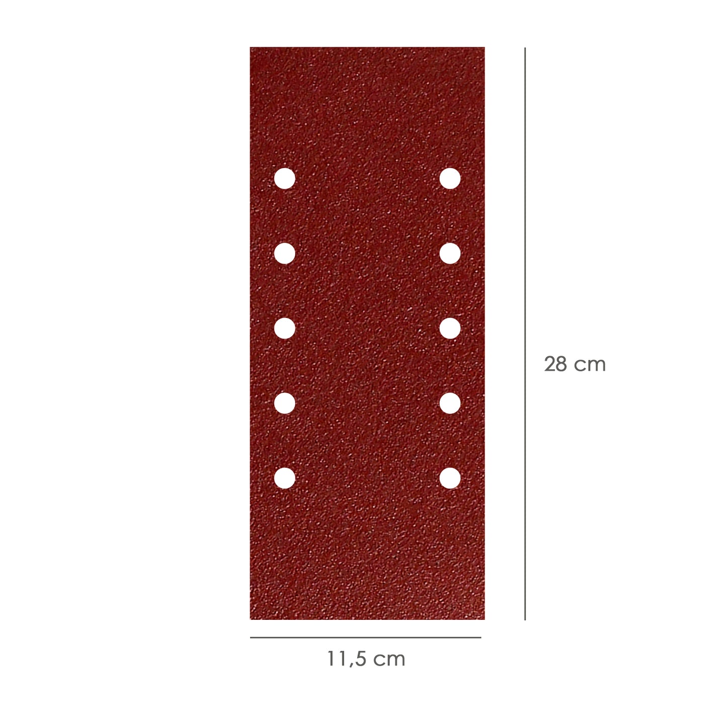 Reposição Lixa Com Velcro 115x280 mm. com furos Grão 120 (10 peças)