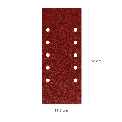 Reposição Lixa Com Velcro 115x280 mm. com furos Grão 120 (10 peças)