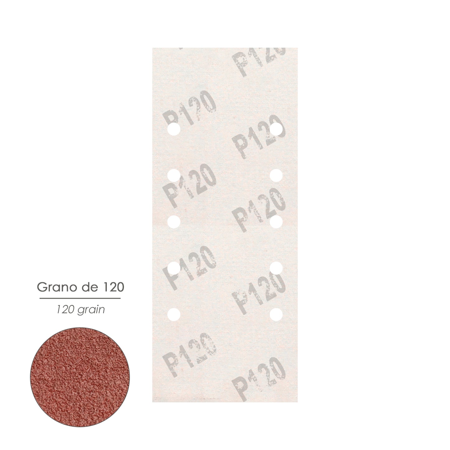 Reposição Lixa Com Velcro 115x280 mm. com furos Grão 120 (10 peças)