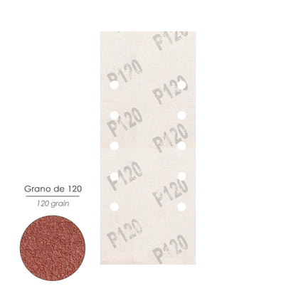 Reposição Lixa Com Velcro 115x280 mm. com furos Grão 120 (10 peças)