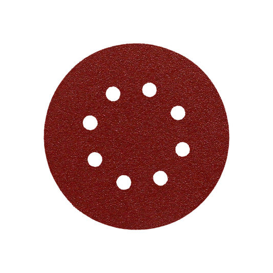 Disco de lixa de reposição com velcro Ø 125 mm. Com furos 120 grãos (10 peças)
