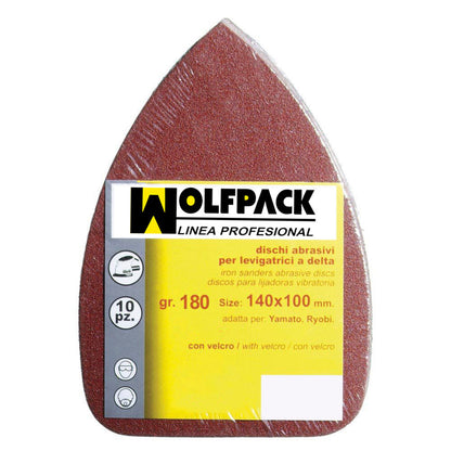 Lixa de substituição Delta 140x100 mm. sem furos grão 180 (10 peças)