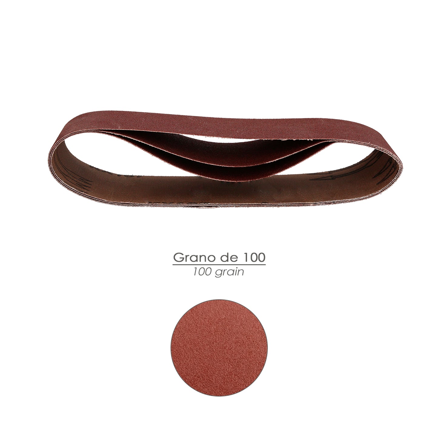 Faixa de substituição de lixa 75x457 mm. Grão 100 (3 peças)