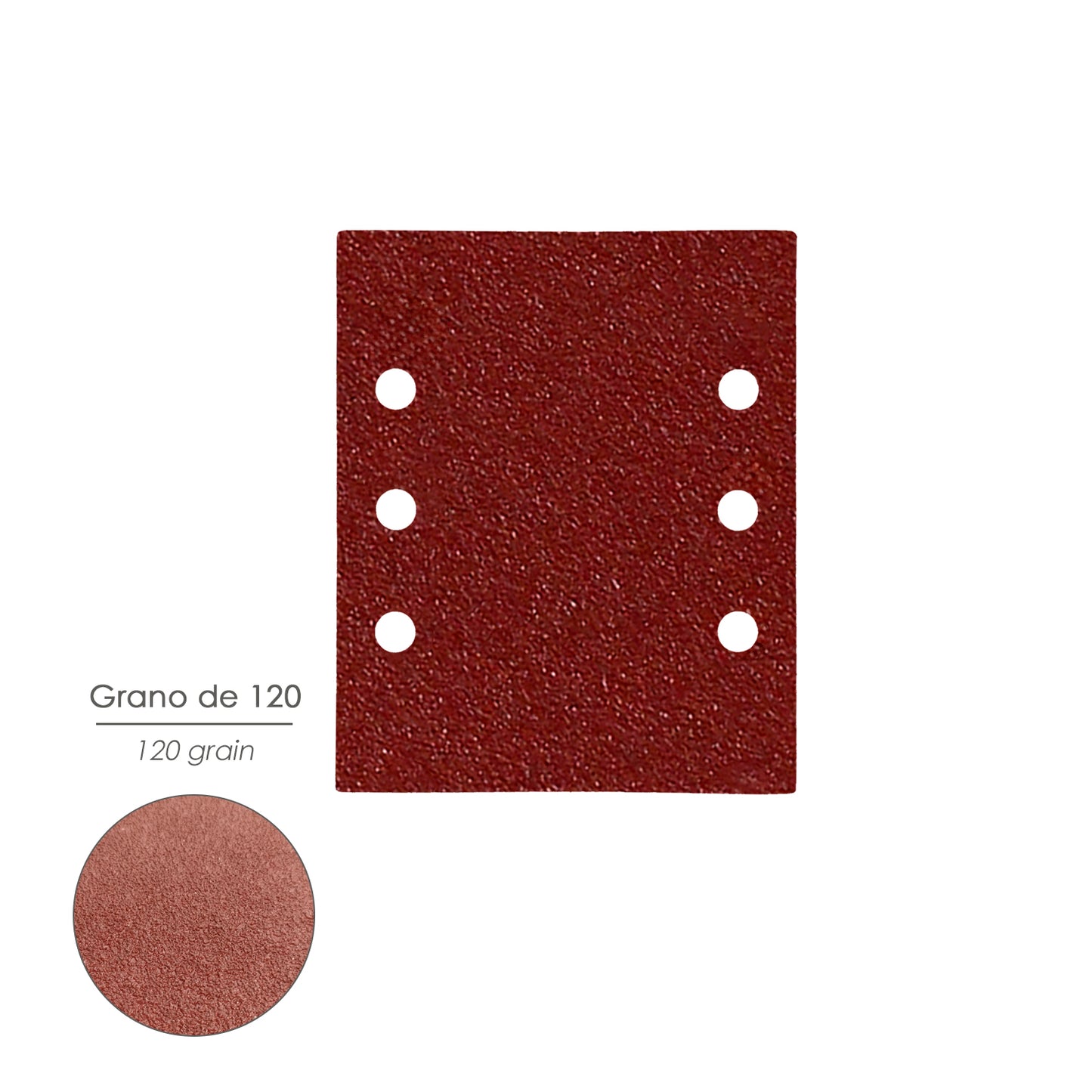 Lija Recambio Con Velcro 114x140 mm. Con Agujeros Grano  120 (10 Piezas)