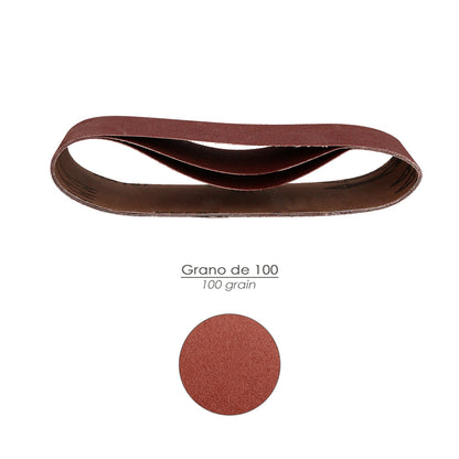 Faixa de lixa de substituição 75x533 mm. grão 100 (3 peças)
