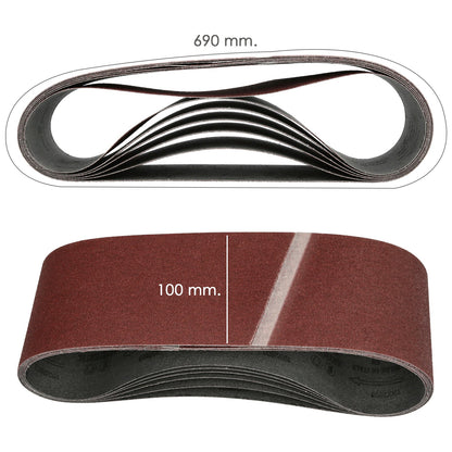 Lija Recambio Banda 100 x 690 mm. Grano 180 (6 Piezas)