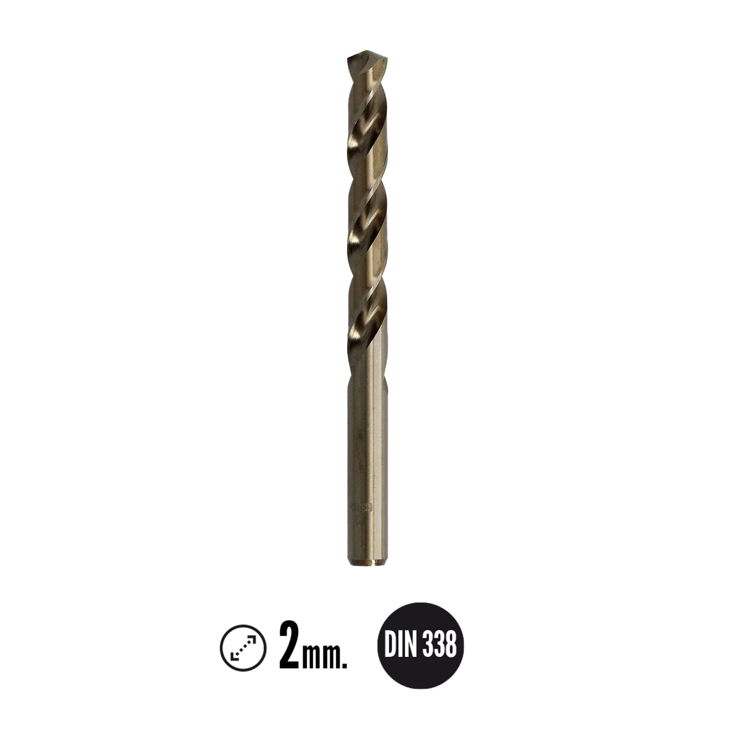 Broca Cilíndrica Hss Wolfpack Cobalto 2,00 mm.