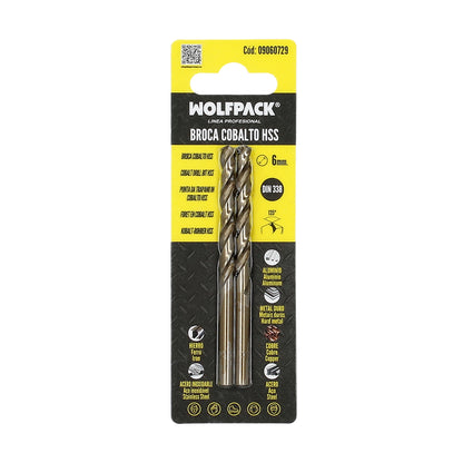 Broca Cobalto Hss Cilindrica 6,00 mm. Blister 2 Unidades.