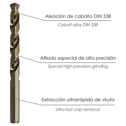 Broca Cobalto Wolfpack Hss Cilindrica 10,00 mm.