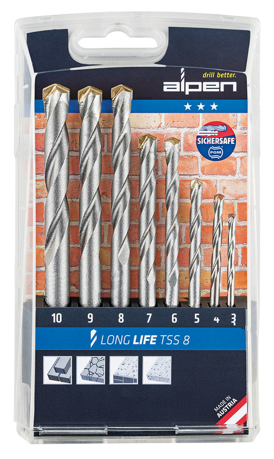 Estuche Brocas Alpen Widia Long Life 8 Piezas