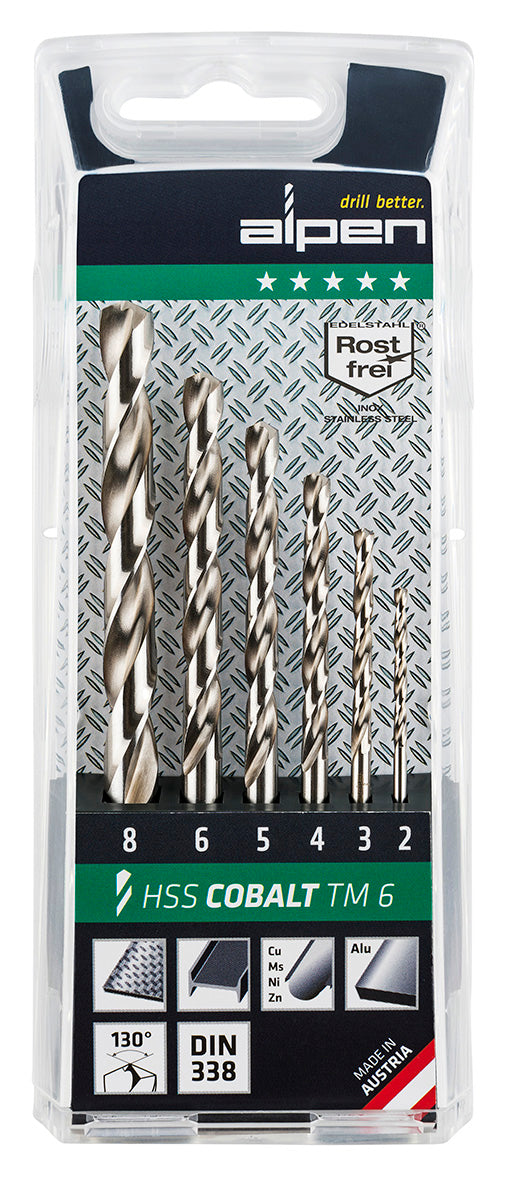 Estojo para furadeira Alpen Cobalt 6 peças