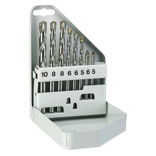 Estojo de broca de vidro/cerâmica Alpen 8 peças