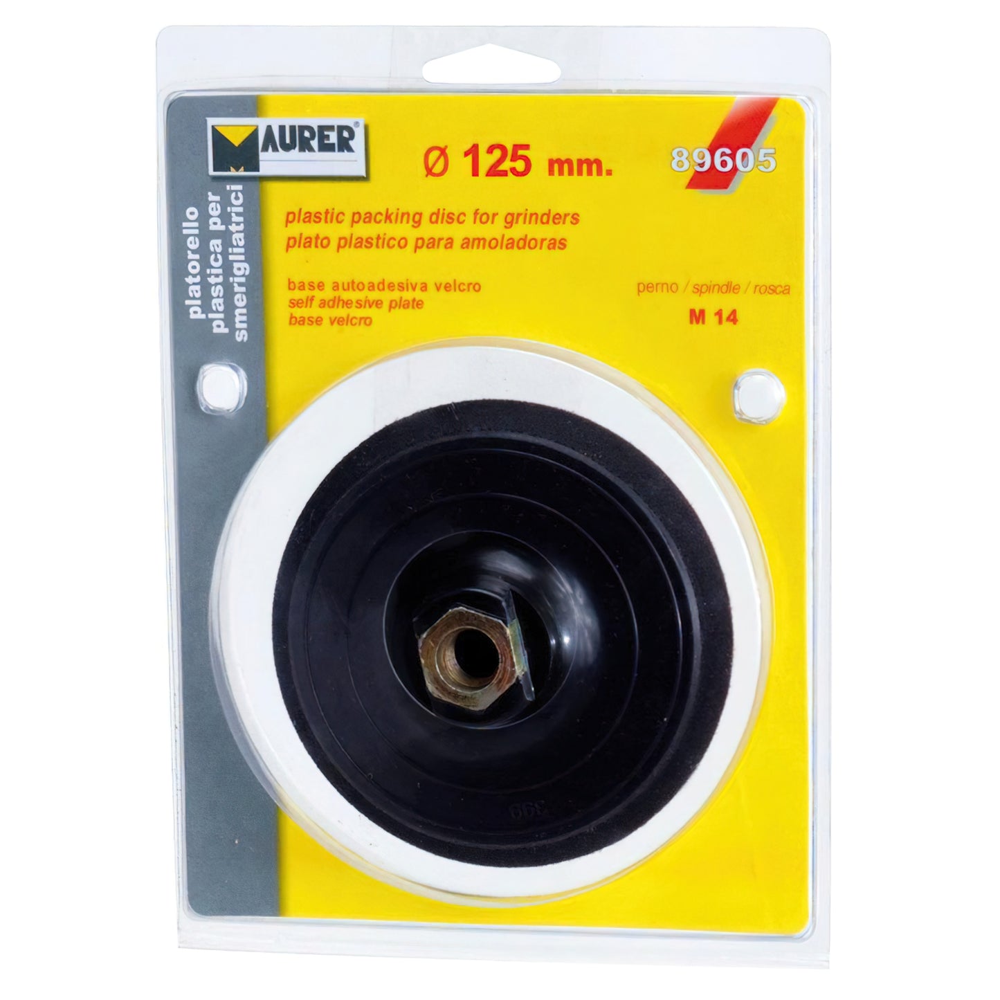 Placa de velcro Ø 125 mm. para moedor