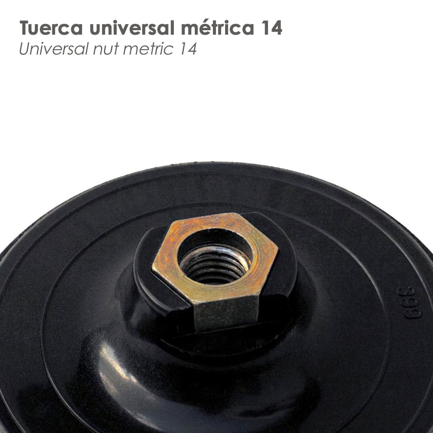 Placa Moedor de Nylon Com Velcro Ø 178 mm. Âncora de rosca M14