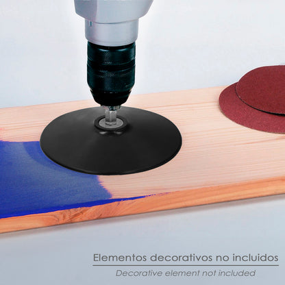 Plato Taladro Nylon Ø 125 mm. Con Espiga Ø 6 mm. Disco Plástico Para Bonete